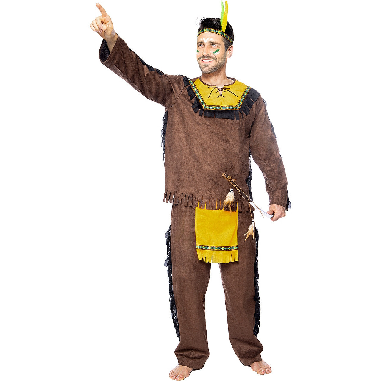 Op deze afbeelding zie je een Kostuums, van het merk Funidelia. Indiaan Sterke Grote Wolf Man Kostuum
