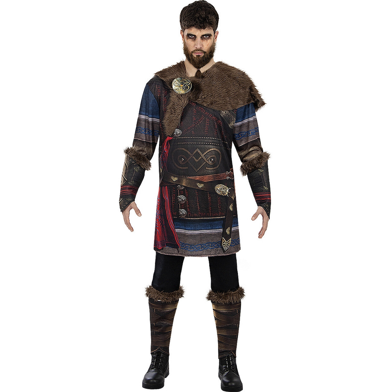 Op deze afbeelding zie je een Kostuums, van het merk Funidelia. Sterke Viking Eivor Assassins Creed Valhalla Man Kostuum