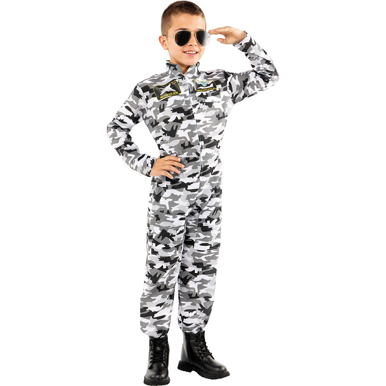 Op deze afbeelding zie je een Kostuums, van het merk Funidelia. Fighter Pilot Costume For Kids Jongen Kostuum
