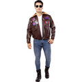 Veste Aviateur Marron Style Top Gun Homme