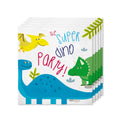 16 Servetten Grappige Dinos 33x33cm
