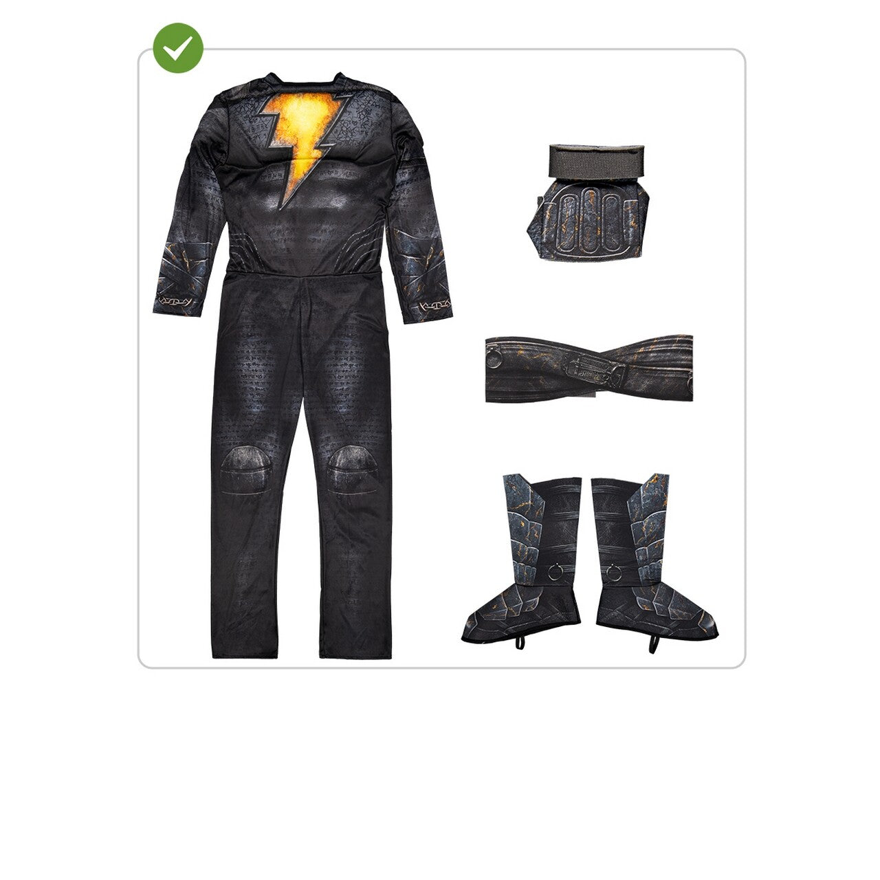 Op deze afbeelding zie je een Kostuums, van het merk Funidelia. Black Adam Dc Comics Man Kostuum