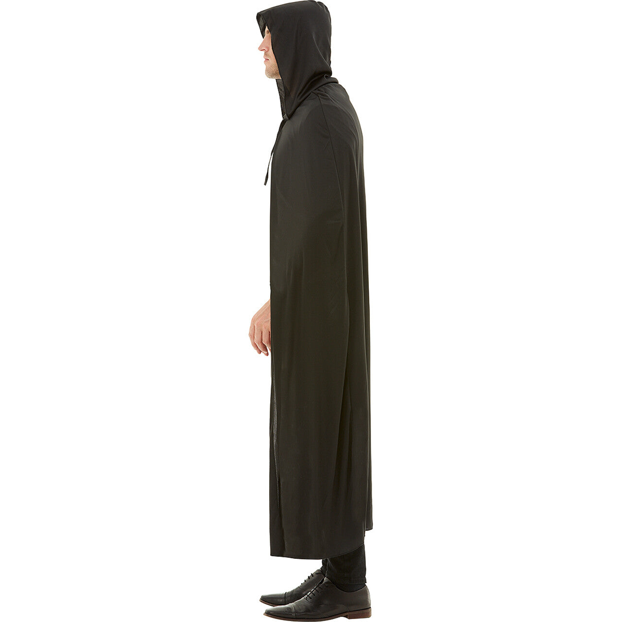 Op deze afbeelding zie je een Kostuums, van het merk Funidelia. Lange Zwarte Cape Dark Stranger