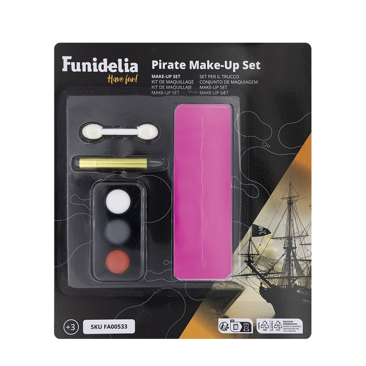 Op deze afbeelding zie je een Accessoires, van het merk Funidelia. Pirate Makeup Set