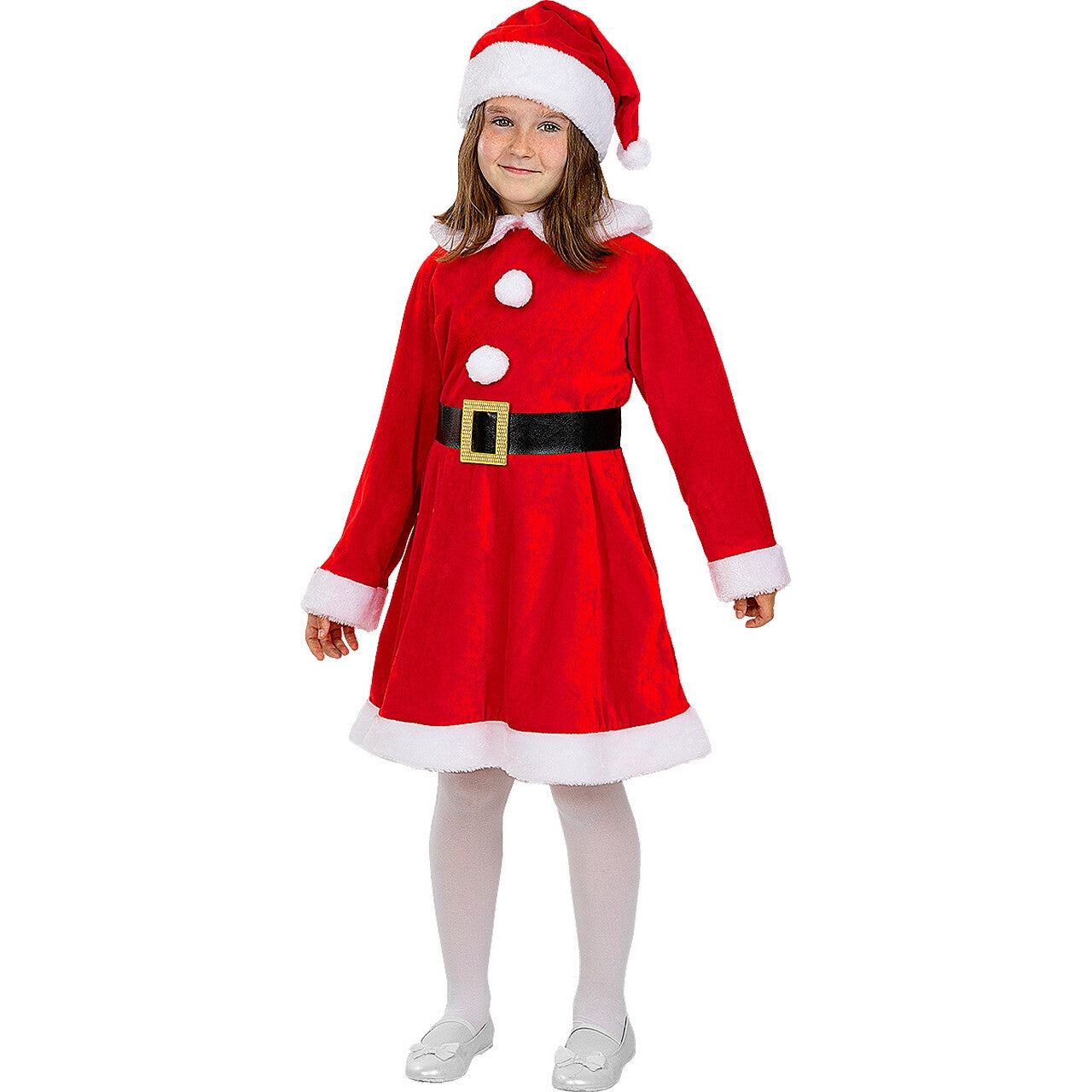 Op deze afbeelding zie je een Kostuums, van het merk Funidelia. Deluxe Little Miss Santa Meisje Kostuum