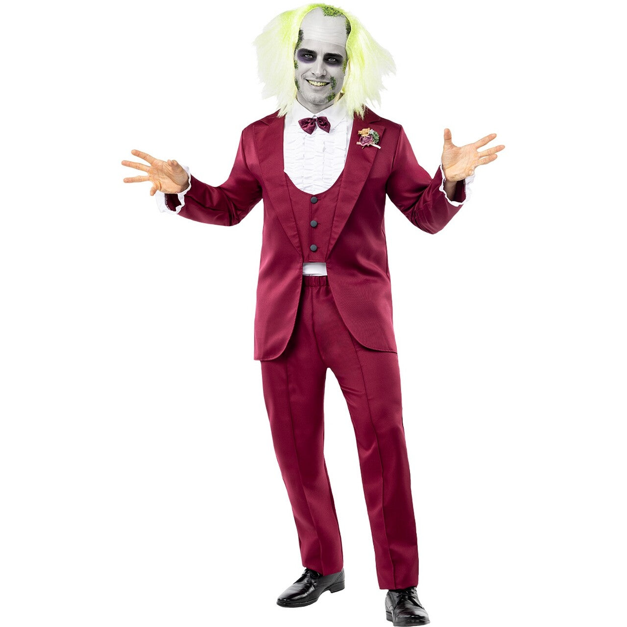 Op deze afbeelding zie je een Kostuums, van het merk Funidelia. Beetlejuice Costume For Men - Beetlejuice Man Kostuum
