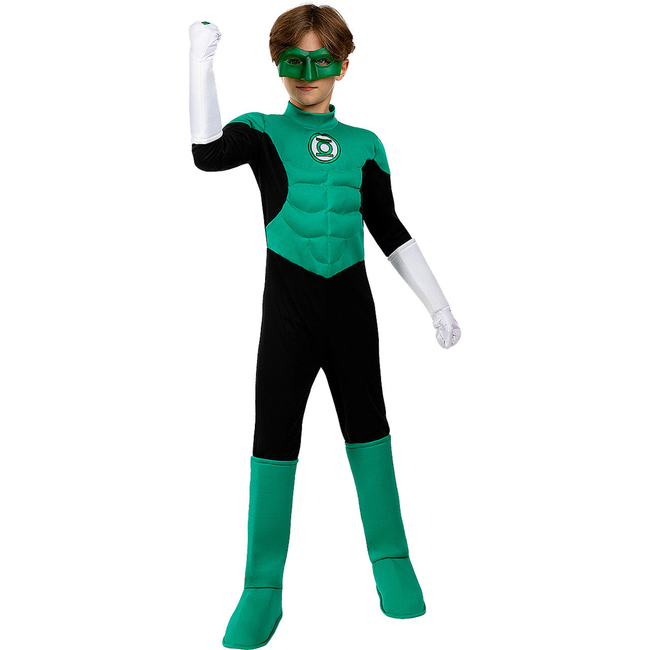 Op deze afbeelding zie je een Kostuums, van het merk Funidelia. Green Lantern Gemaskerde Superheld Jongen Kostuum