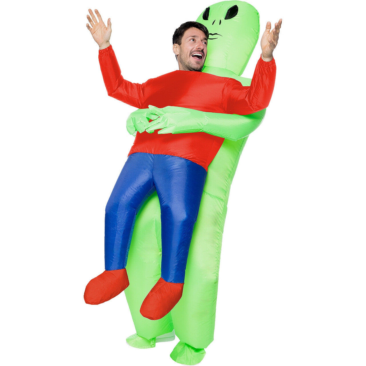 Op deze afbeelding zie je een Kostuums, van het merk Funidelia. Ontvoerd Door Een Opblaasbare Alien Kostuum