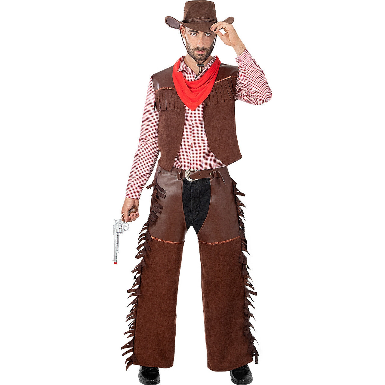 Op deze afbeelding zie je een Kostuums, van het merk Funidelia. Gunslinger Uit De Saloon Cowboy Man Kostuum