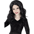 Mevrouw Morticia Pruik Zwart Kind