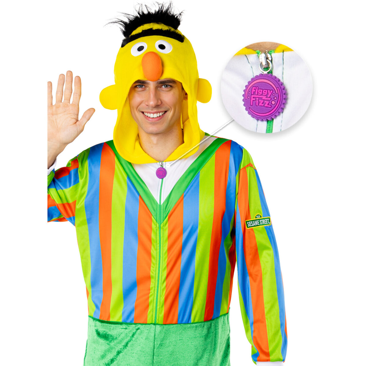 Op deze afbeelding zie je een Kostuums, van het merk Funidelia. Bert Kostuum - Sesamstraat™ - Bert En Ernie™