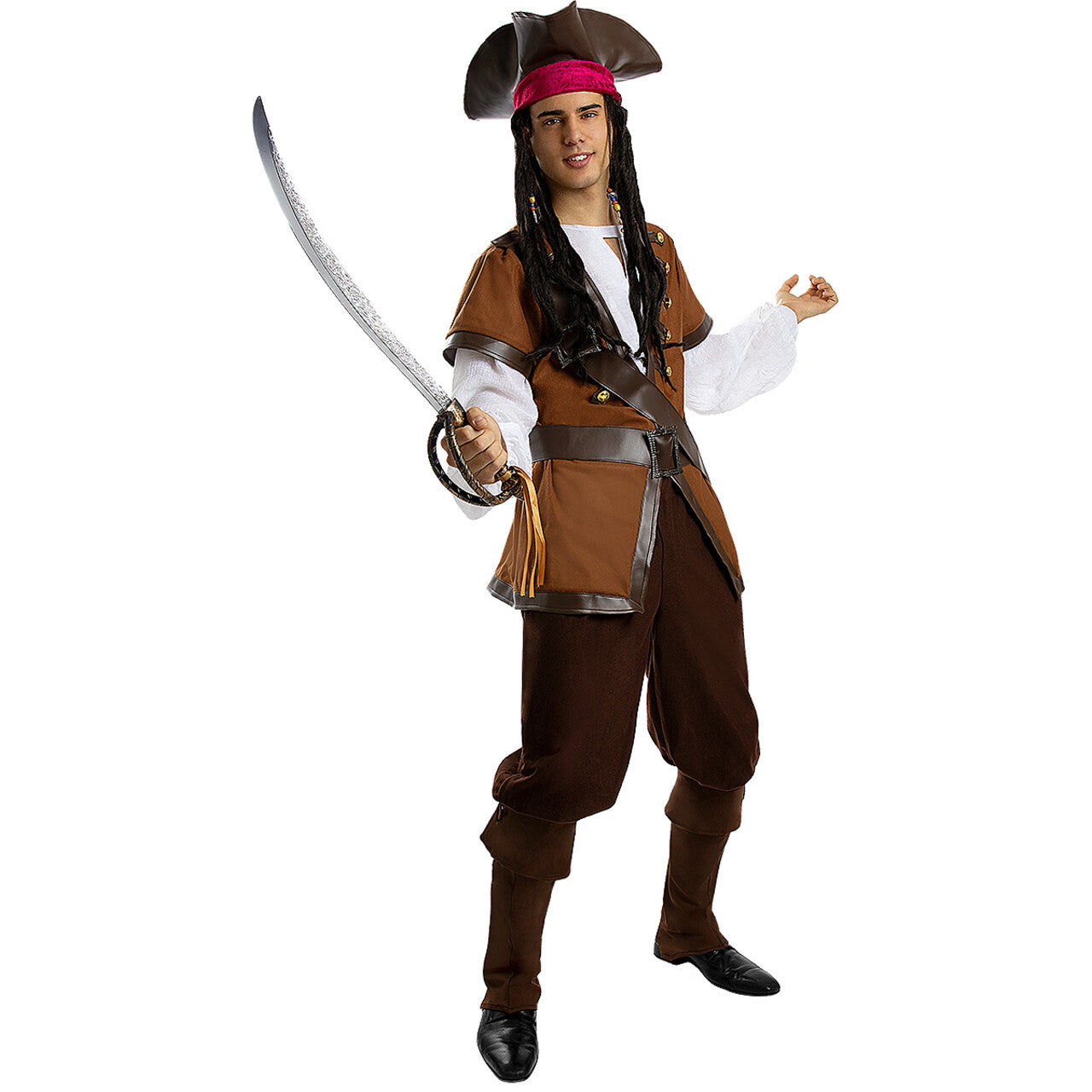 Op deze afbeelding zie je een Accessoires, van het merk Funidelia. Piraten Hoed Bruin Piraat Brownie