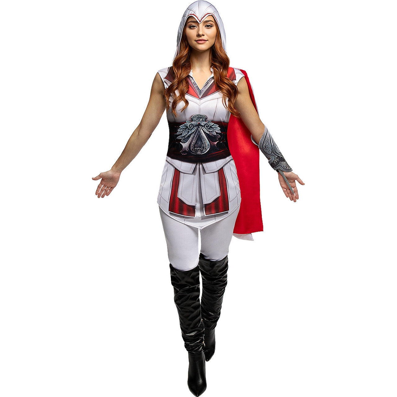 Op deze afbeelding zie je een Kostuums, van het merk Funidelia. Assassins Creed Moedige Krijger Vrouw Kostuum