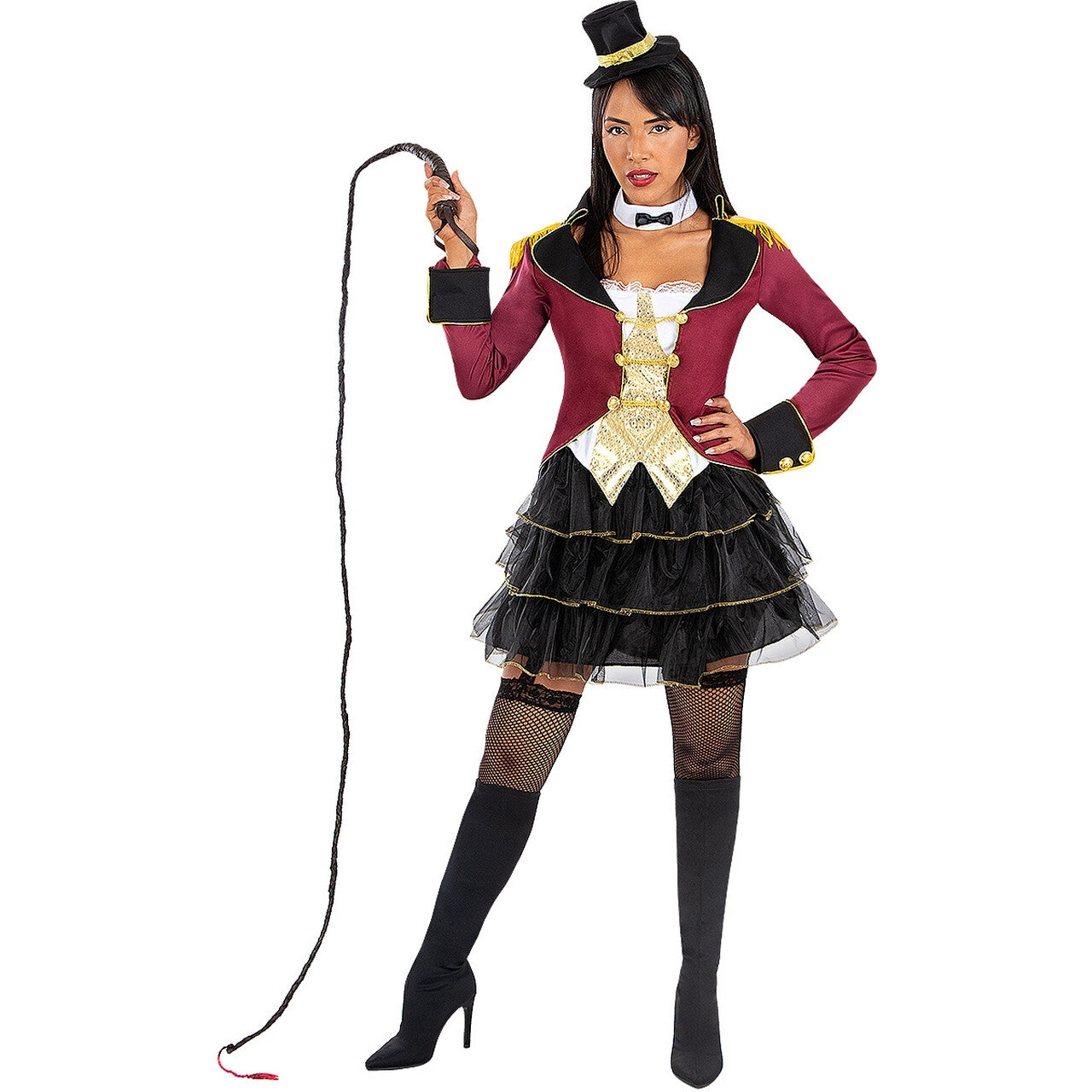 Op deze afbeelding zie je een Kostuums, van het merk Funidelia. Ringmeesteres Circus Funhouse Vrouw Kostuum