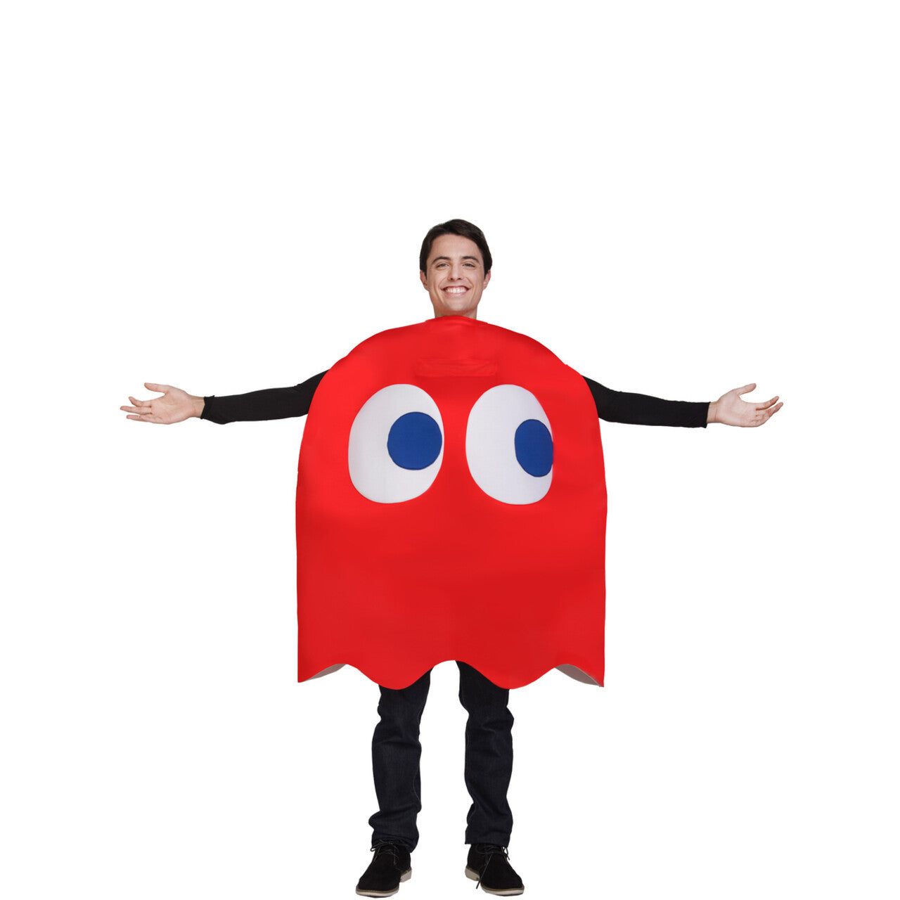Op deze afbeelding zie je een Kostuums, van het merk Funidelia. Blinky Red Ghost Pacman Kostuum