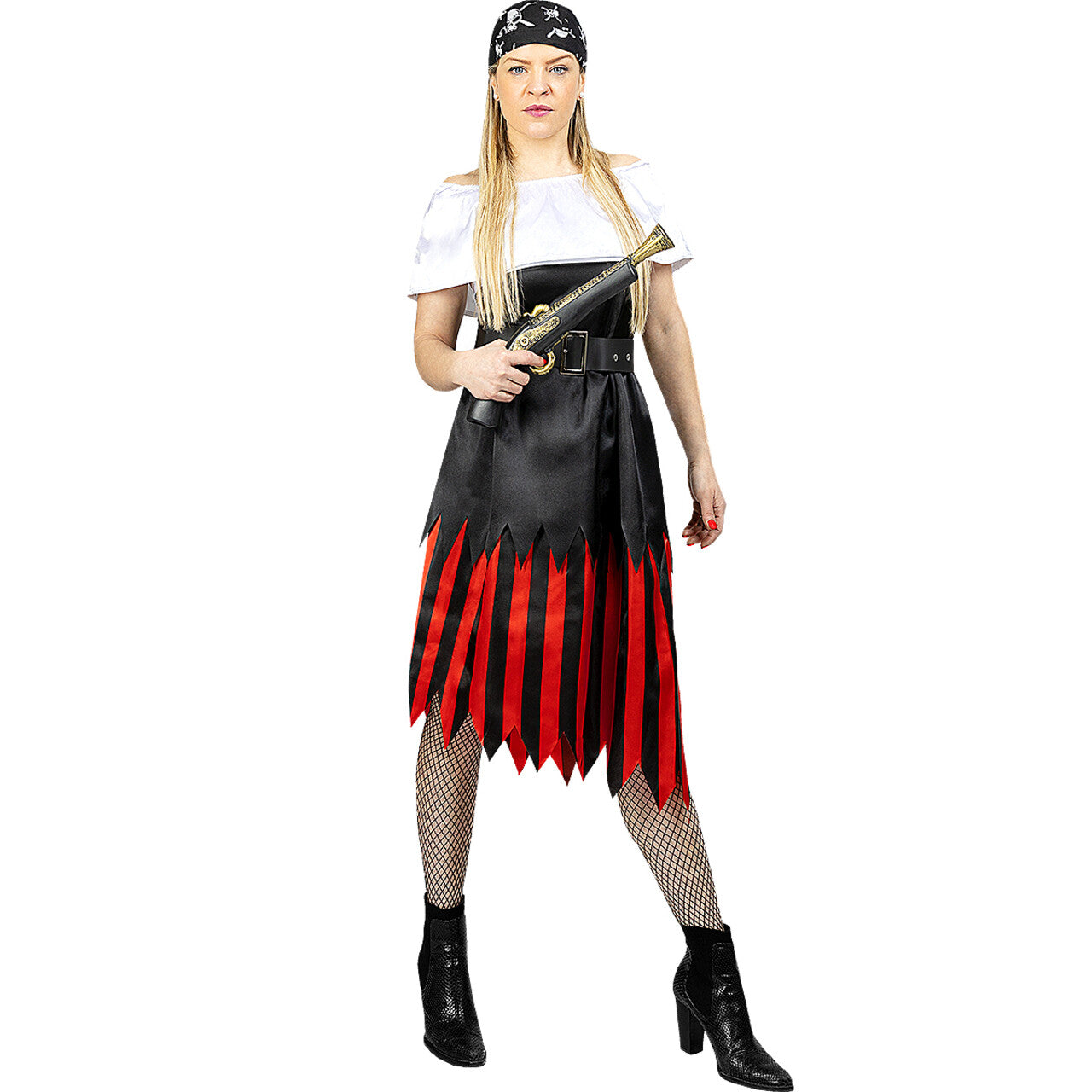 Op deze afbeelding zie je een Kostuums, van het merk Funidelia. Dappere Piraat Vechtgraag Vrouw Kostuum