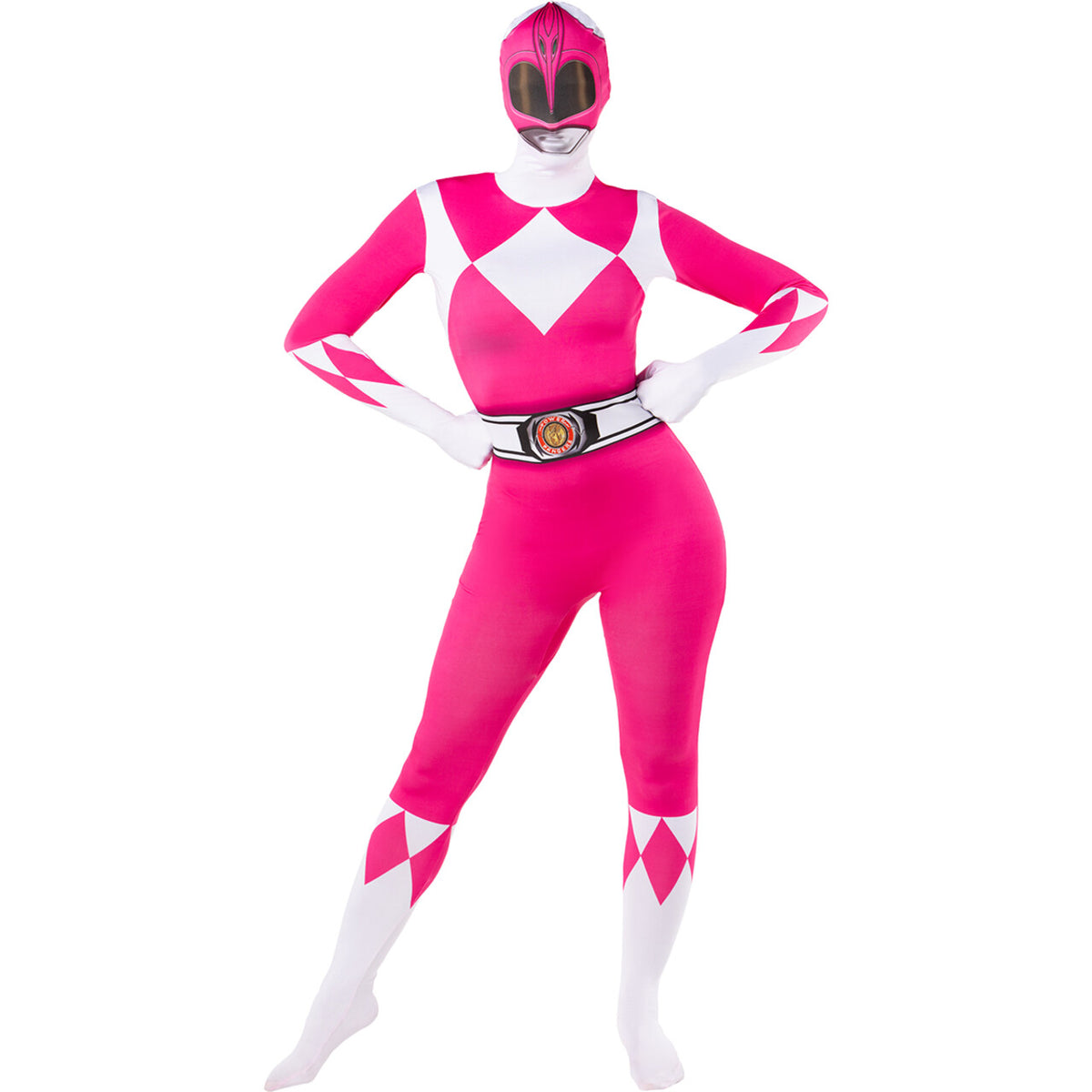 Op deze afbeelding zie je een Kostuums, van het merk Funidelia. Pink Power Ranger™ - Second Skin Vrouw Kostuum