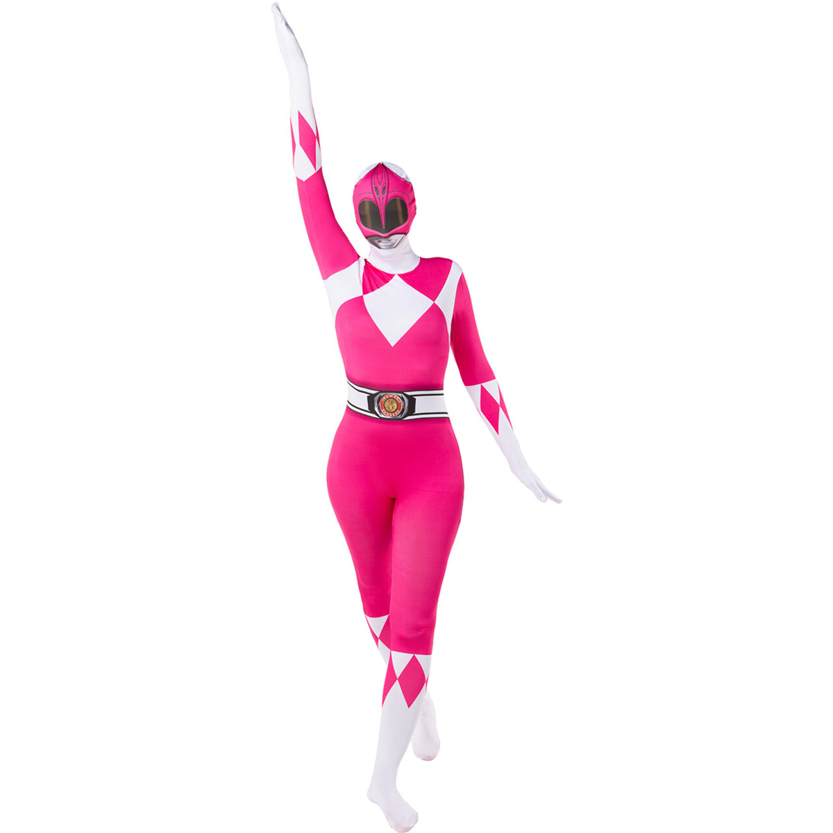 Op deze afbeelding zie je een Kostuums, van het merk Funidelia. Pink Power Ranger™ - Second Skin Vrouw Kostuum