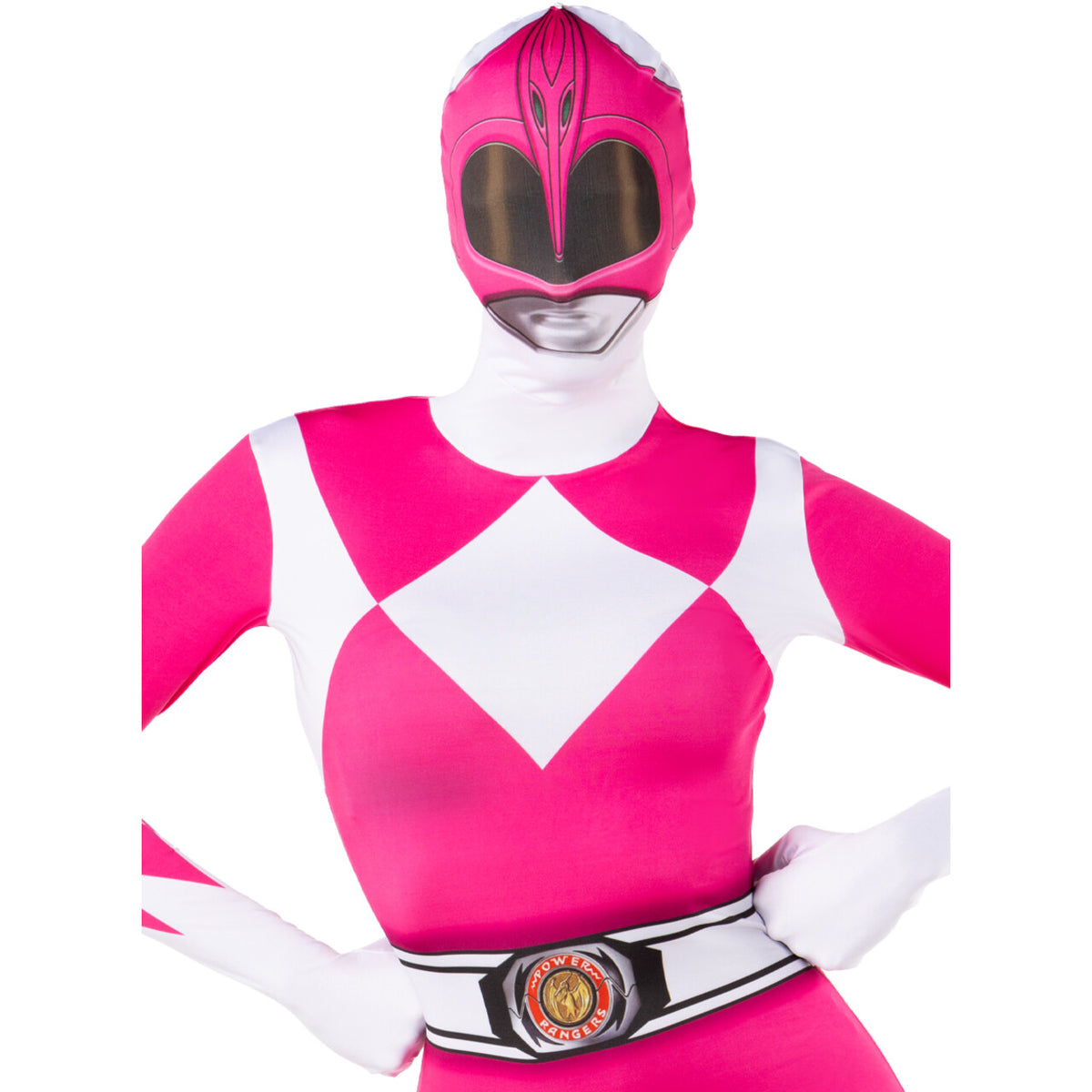 Op deze afbeelding zie je een Kostuums, van het merk Funidelia. Pink Power Ranger™ - Second Skin Vrouw Kostuum