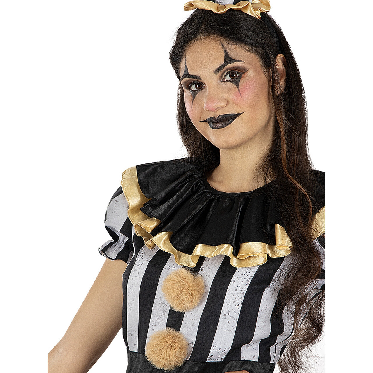 Op deze afbeelding zie je een Kostuums, van het merk Funidelia. Lachers Over De Streep Trekken Clown Vrouw Kostuum