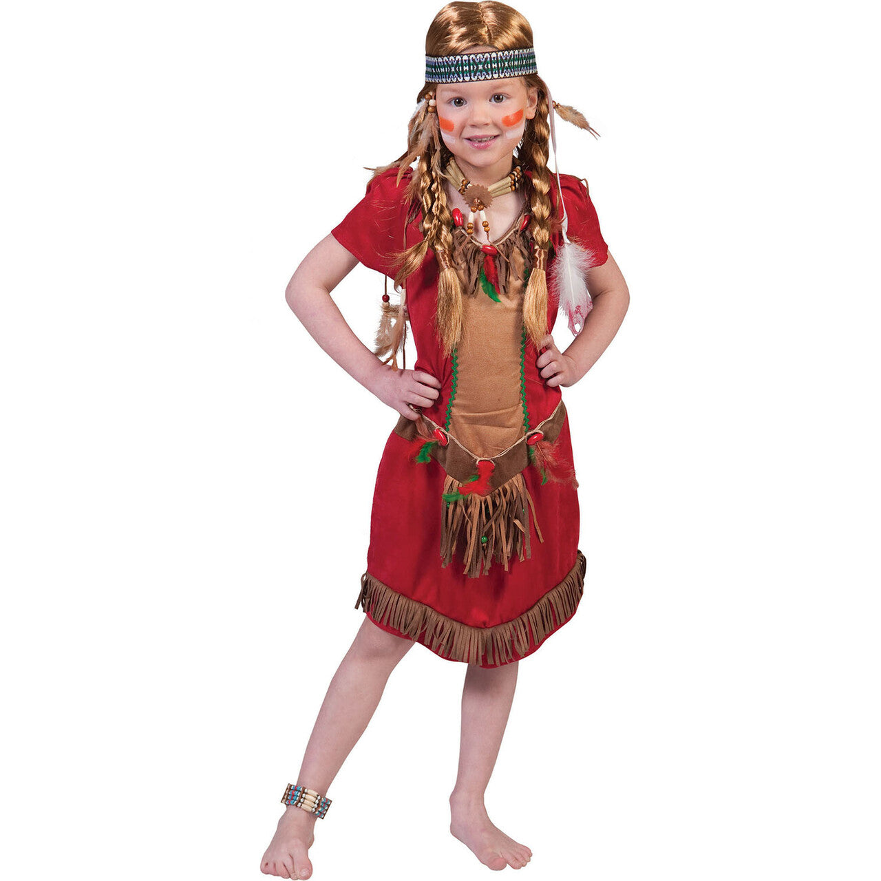 Op deze afbeelding zie je een Kostuums, van het merk Funny Fashion. Red Hawk Meisje Kostuum