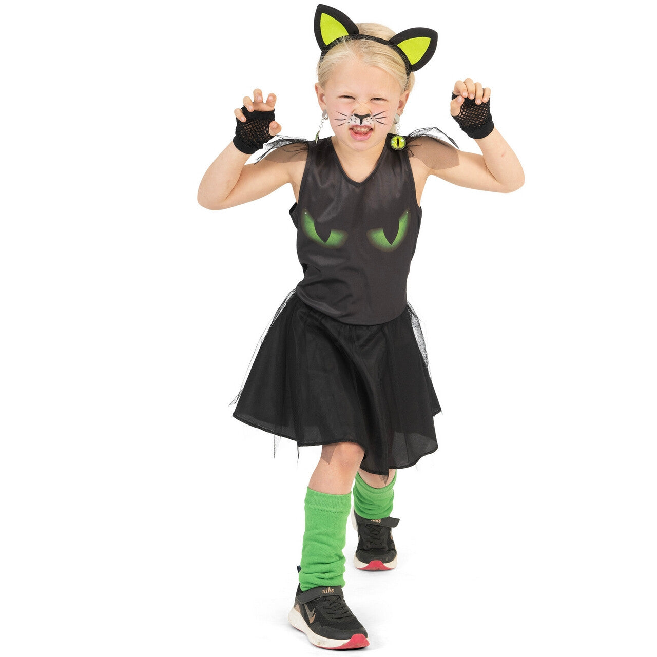 Op deze afbeelding zie je een Kostuums, van het merk Funny Fashion. Sneaky Cat Kind Meisje Kostuum