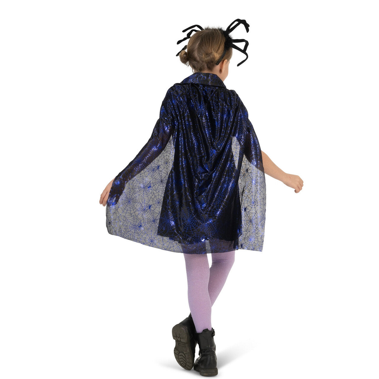 Op deze afbeelding zie je een Kostuums, van het merk Funny Fashion. Spinnencape Met Blauwe Gloed Kind Kind