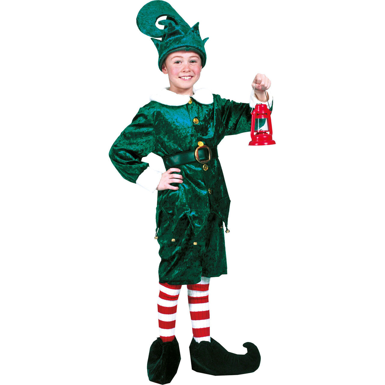 Op deze afbeelding zie je een Kostuums, van het merk Funny Fashion. Amerikaanse Groene Kerst Elf Jongen Kostuum