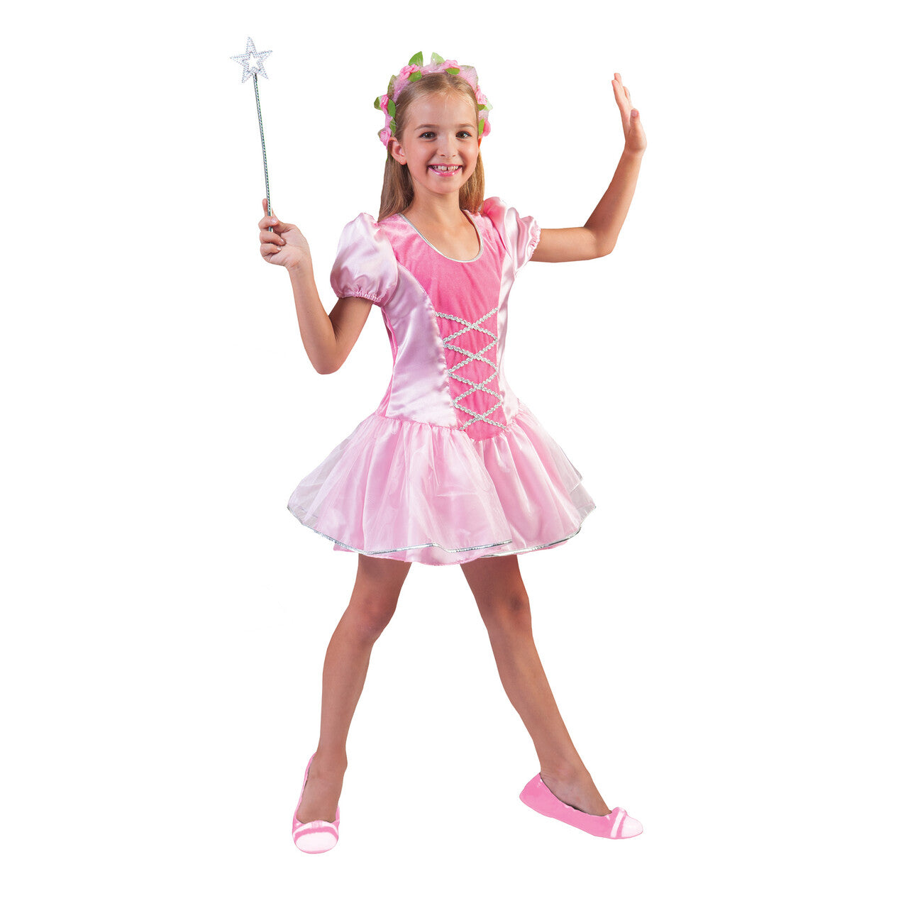 Op deze afbeelding zie je een Kostuums, van het merk Funny Fashion. Roze Prinses Petra Meisje Kostuum