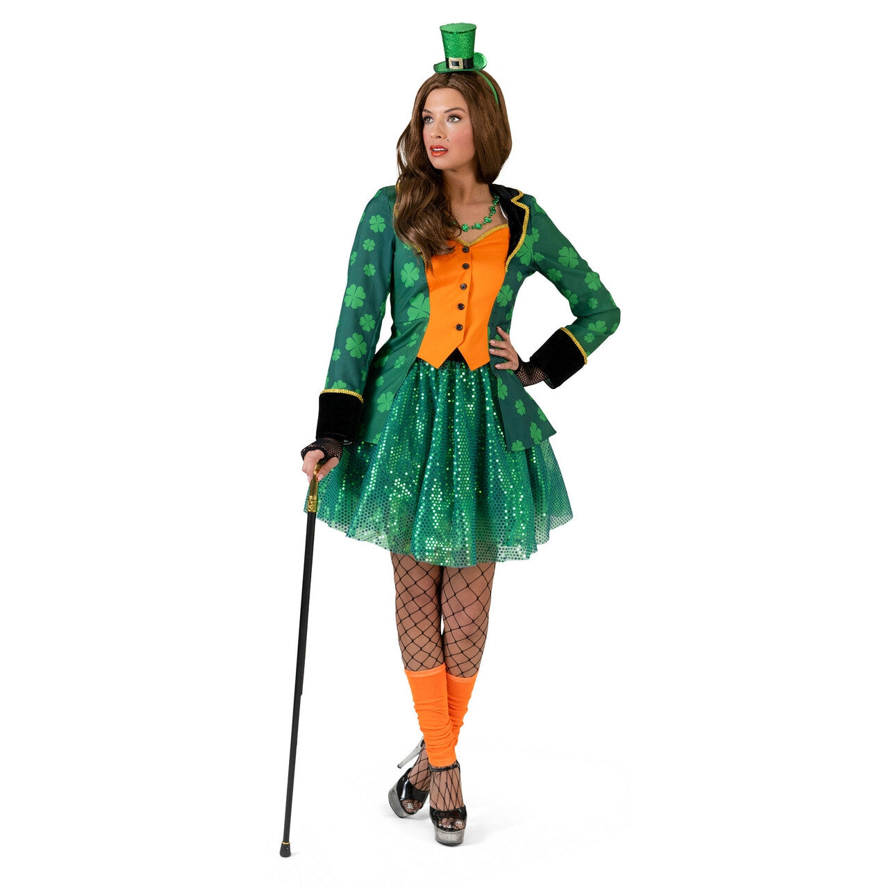 Op deze afbeelding zie je een Kostuums, van het merk Funny Fashion. Slipjas Klavertje Vier Geluksjas Vrouw