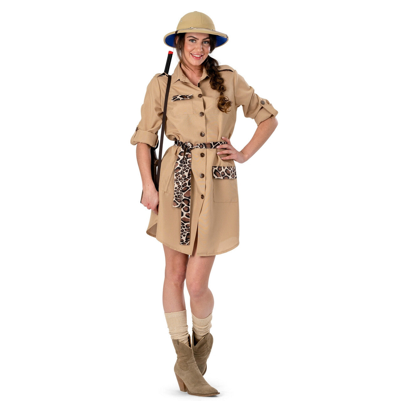 Op deze afbeelding zie je een Kostuums, van het merk Funny Fashion. Party In De Jungle Julia Vrouw Kostuum
