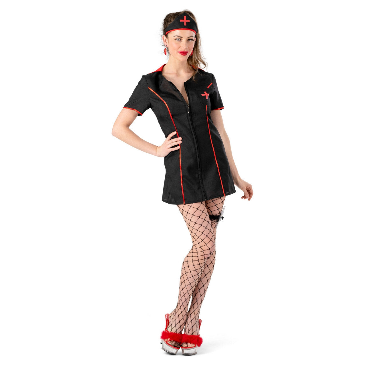 Op deze afbeelding zie je een Kostuums, van het merk Funny Fashion. Kinky Verpleegster Meike Vrouw Kostuum