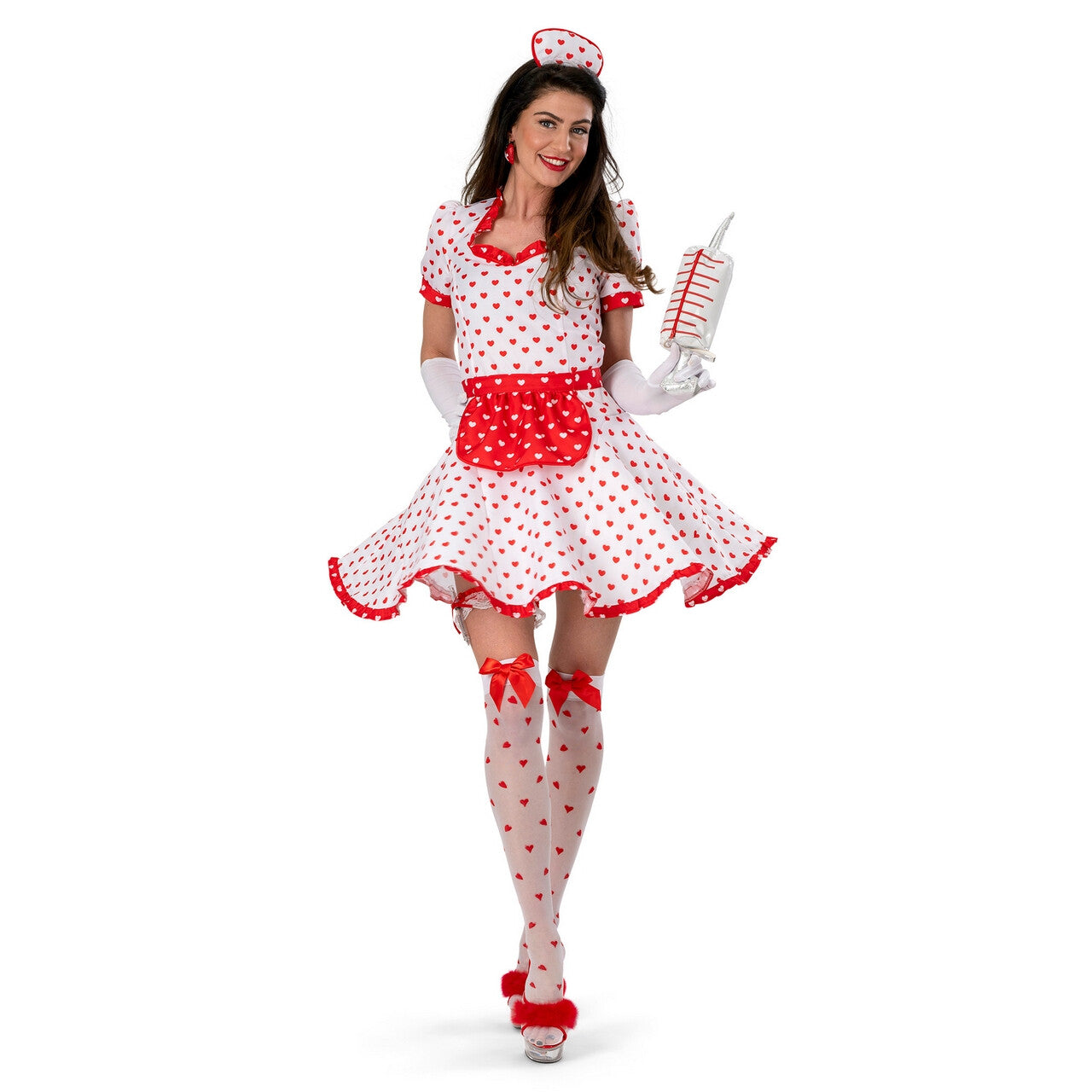 Op deze afbeelding zie je een Kostuums, van het merk Funny Fashion. Liefde Heelt Alle Wonden Verpleegster Lovina Vrouw Kostuum