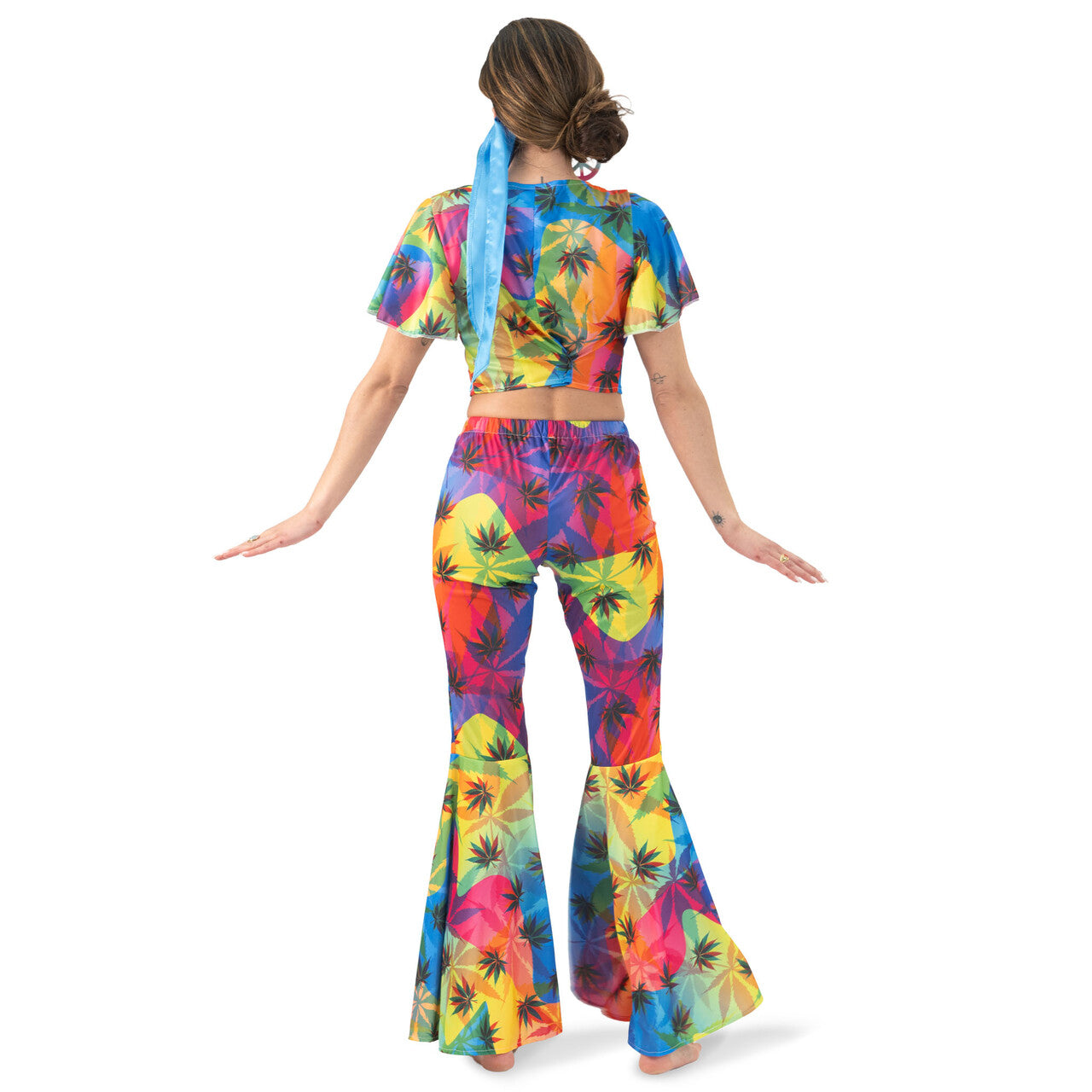 Op deze afbeelding zie je een Kostuums, van het merk Funny Fashion. Hippie Wendy Weed Vrouw Kostuum