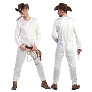Op deze afbeelding zie je een Kostuums, van het merk Funny Fashion. Lang Wit Cowboy Ondergoed Man Kostuum