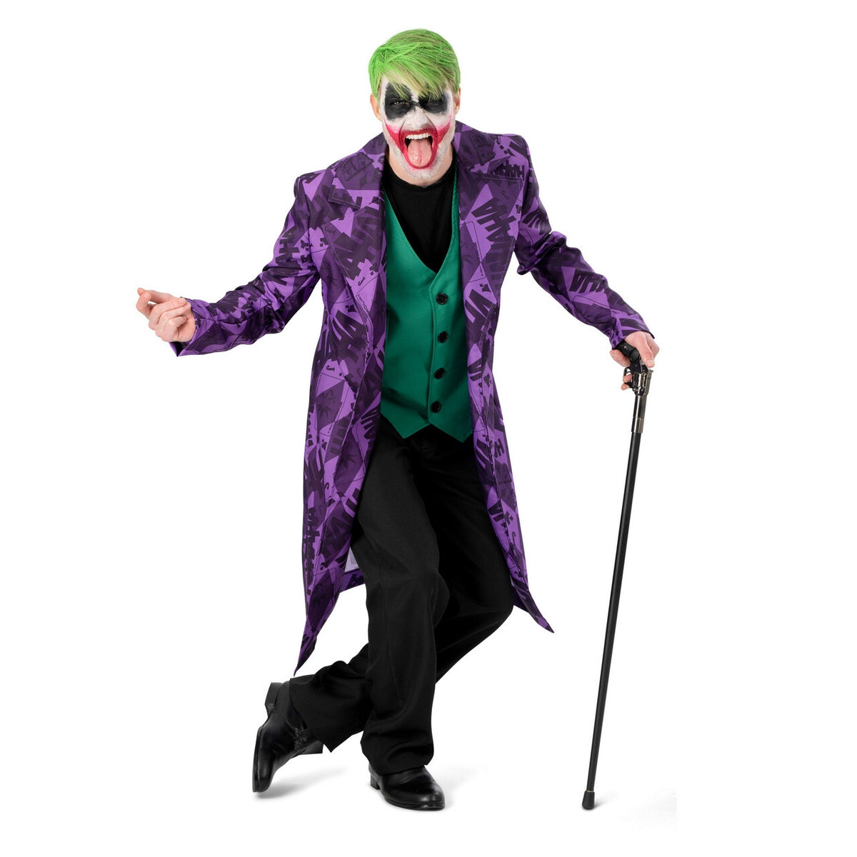 Op deze afbeelding zie je een Kostuums, van het merk Funny Fashion. Ondeugende Joker Jeffrey Man Kostuum