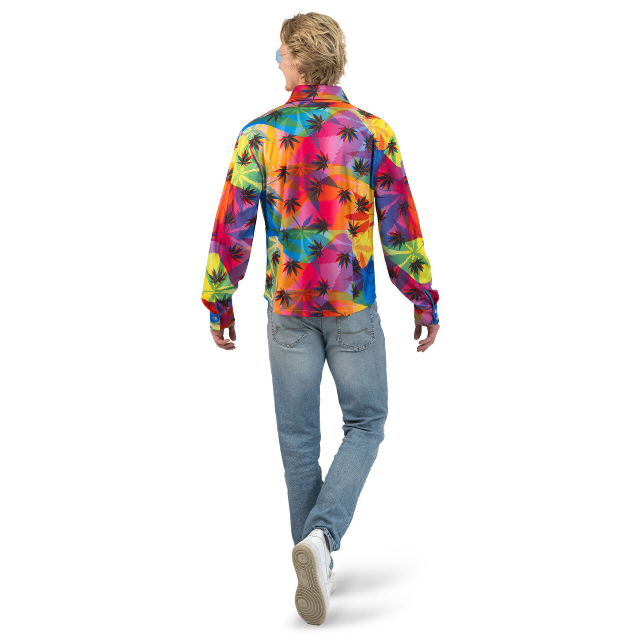 Op deze afbeelding zie je een Kostuums, van het merk Funny Fashion. Hippie High On Weed Shirt Man