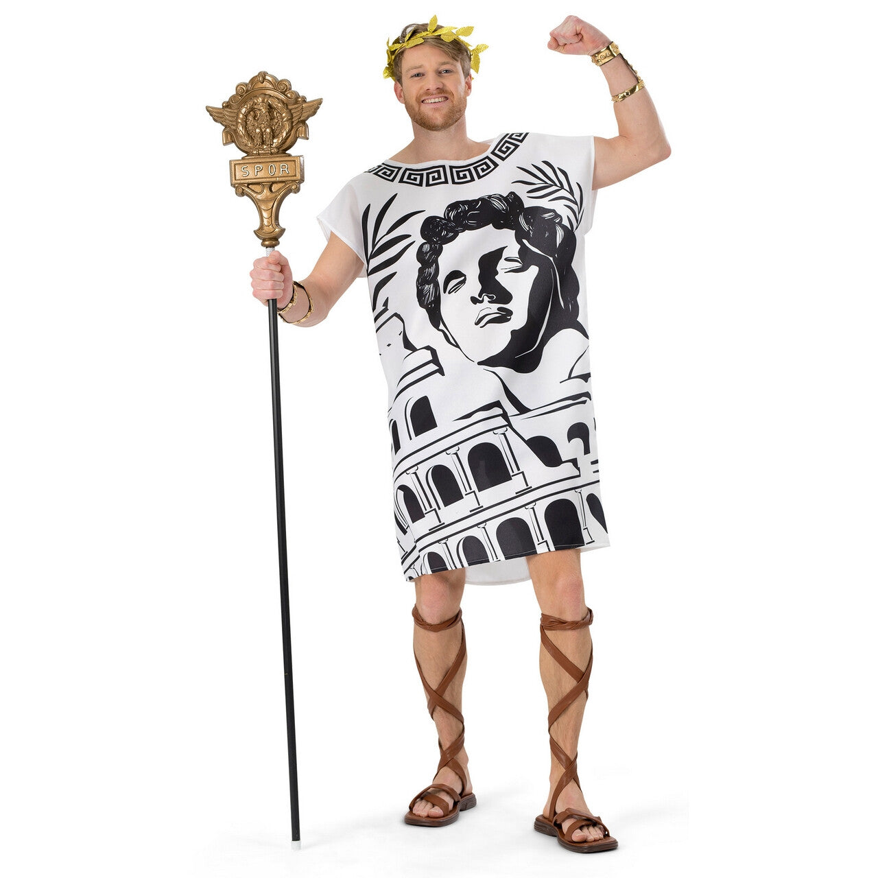 Op deze afbeelding zie je een Kostuums, van het merk Funny Fashion. Caesar De Eerste Romeinse Keizer Man Kostuum