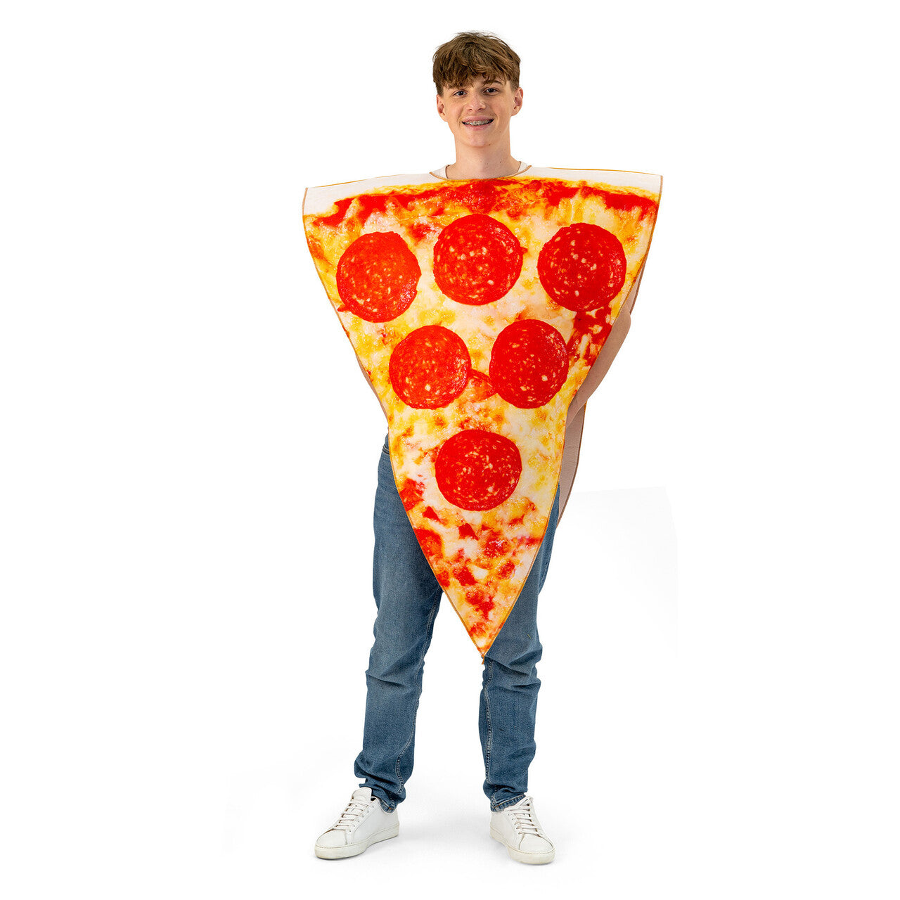 Op deze afbeelding zie je een Kostuums, van het merk Funny Fashion. Lekker Stukje Pizza Kostuum