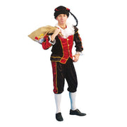 Op deze afbeelding zie je een Kostuums, van het merk Funny Fashion. Zwart-Rode Piet Pietenpak Man Kostuum