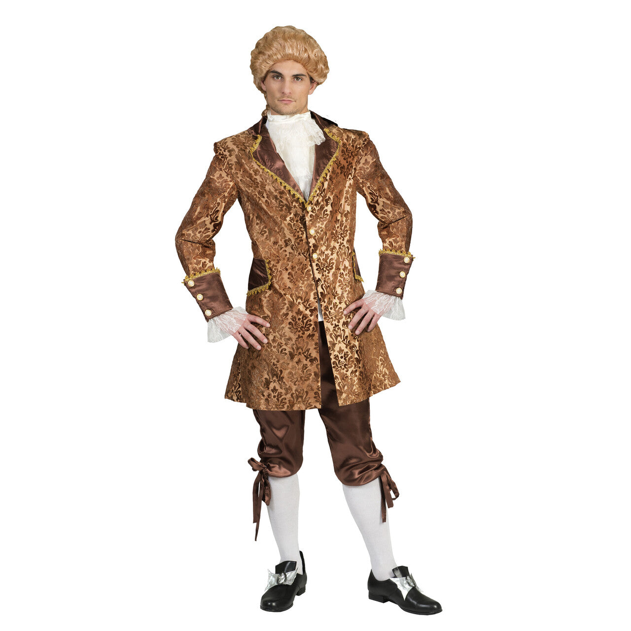 Op deze afbeelding zie je een Kostuums, van het merk Funny Fashion. Gouden Barok Heer Man Kostuum