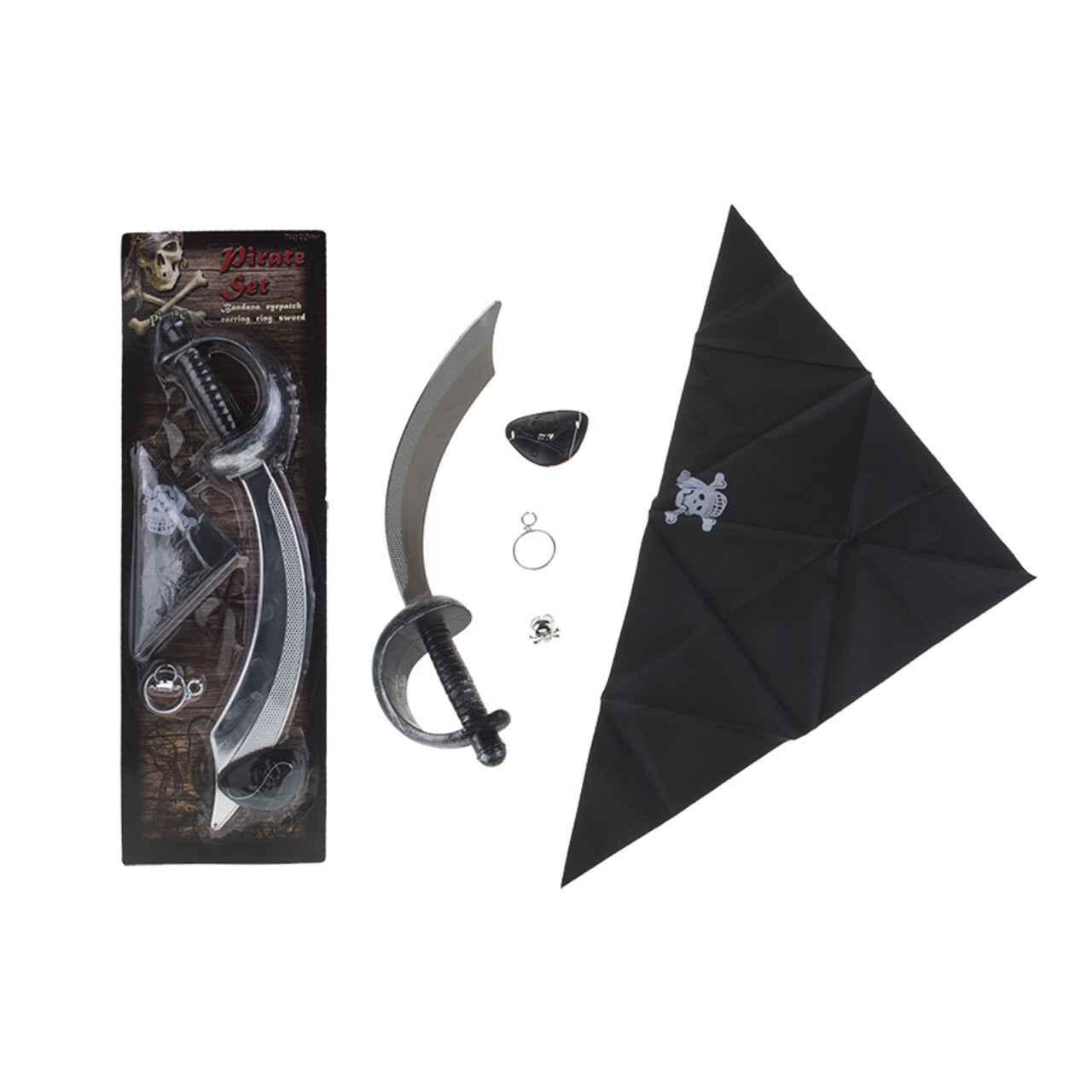 Op deze afbeelding zie je een Accessoires, van het merk Funny Fashion. 5 Delige Piraten Set Roodbaard