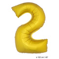 Ballon Chiffre 2 Or XL 102cm (Non Gonflé)