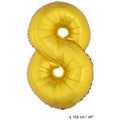 Folie Cijfer Ballon Nummer 8 Goud XL 102cm (Leeg)