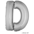 Folie Ballon Letter D Zilver XL 102cm (Leeg)
