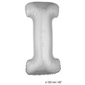 Folie Ballon Letter I Zilver XL 102cm (Leeg)