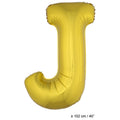 Folie Ballon Letter J Goud XL 102cm (Leeg)