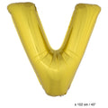 Folie Ballon Letter V Goud XL 102cm (Leeg)