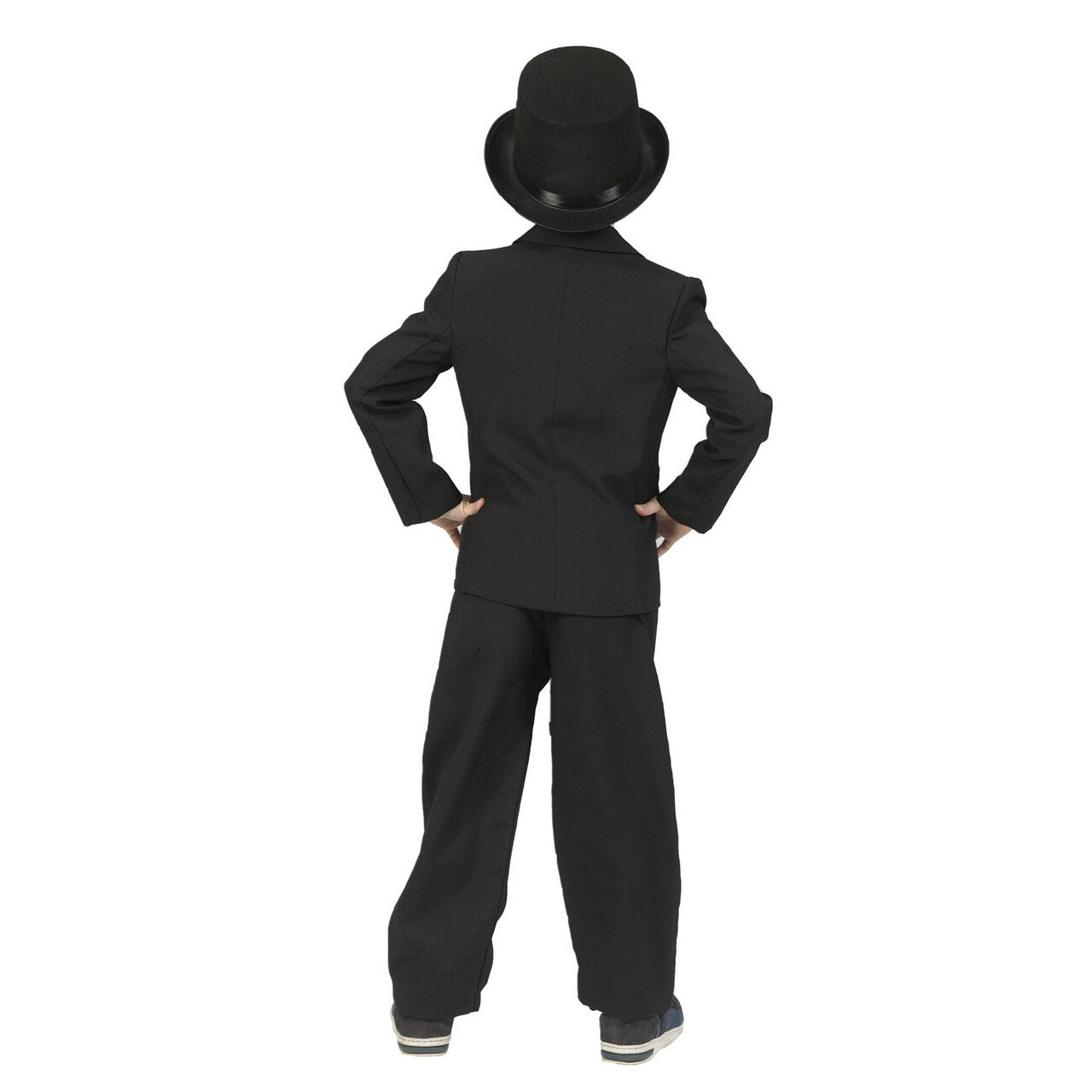 Op deze afbeelding zie je een Kostuums, van het merk Funny Fashion. Deftig Zwart Colbert Chaplin Jongen
