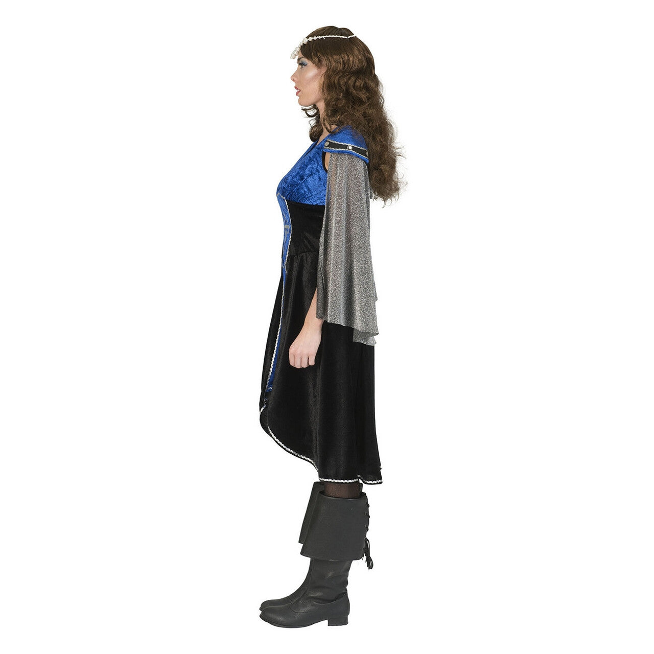 Op deze afbeelding zie je een Kostuums, van het merk Funny Fashion. Dappere Ridder Middeleeuwen Loevestein Vrouw Kostuum